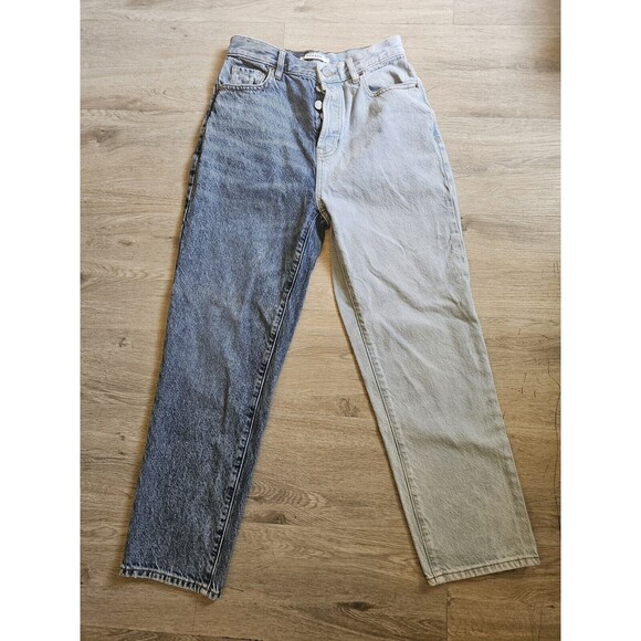 Pacsun Dual Color High Rise Straight Jeans Size 25 Botton Fly - Picture 1 of 5